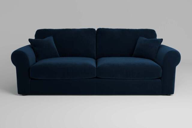 Mellow - 4 Seater Sofa, Soft Touch Velvet / Royal Blue