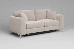 melody - 3 Seater Sofa Bed, Plush Chenille / Chalk - thumbnail 2