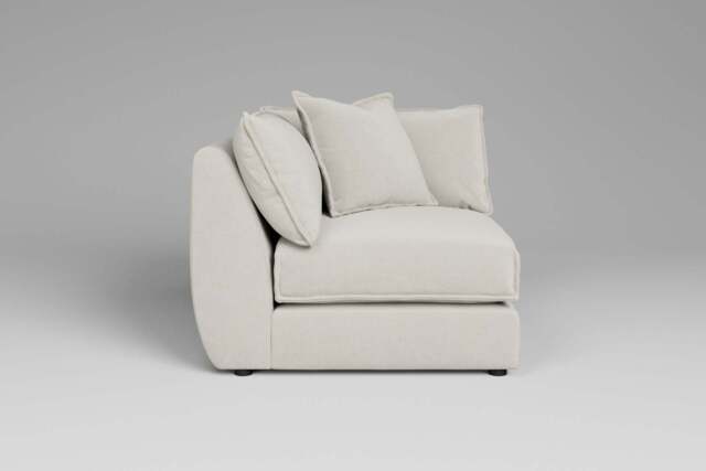 Utopia - All-in-one - Corner, left & right arm - Rearrangeable Modular Sofa, Luxe Woven Velvet / Snow / Casual Trim - image 1
