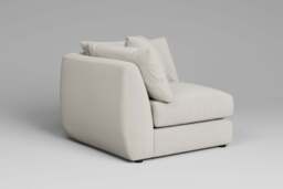 Utopia - All-in-one - Corner, left & right arm - Rearrangeable Modular Sofa, Luxe Woven Velvet / Snow / Casual Trim - thumbnail 4