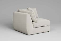Utopia - All-in-one - Corner, left & right arm - Rearrangeable Modular Sofa, Luxe Woven Velvet / Snow / Casual Trim - thumbnail 2