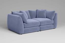 Utopia - 2 Piece - Rearrangeable Modular Sofa, Brushed Wool Feel / Denim / Tailored Trim