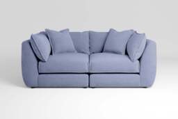 Utopia - 2 Piece - Rearrangeable Modular Sofa, Brushed Wool Feel / Denim / Tailored Trim - thumbnail 2
