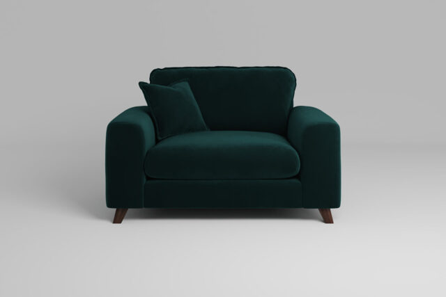 Dark Green Loveseat - zofa Serenity Loveseat Bottle Green
