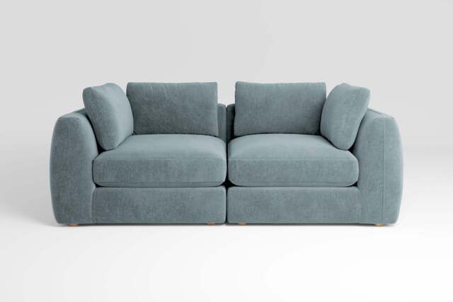 Zen - 2 Piece - Rearrangeable Modular Sofa, Cotton Blend / Topaz / Standard Back Cushions - image 1