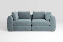 Zen - 2 Piece - Rearrangeable Modular Sofa, Cotton Blend / Topaz / Standard Back Cushions - thumbnail 1