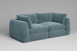 Zen - 2 Piece - Rearrangeable Modular Sofa, Cotton Blend / Topaz / Standard Back Cushions - thumbnail 5