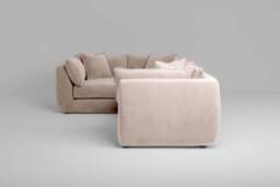 Utopia - 4 Piece - Rearrangeable Modular Sofa, Cotton Blend / Bisque / Casual Trim