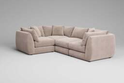 Utopia - 4 Piece - Rearrangeable Modular Sofa, Cotton Blend / Bisque / Casual Trim - thumbnail 4