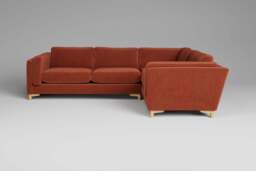 Fusion - Small Corner Sofa, Luxe Woven Velvet / Paprika - thumbnail 1