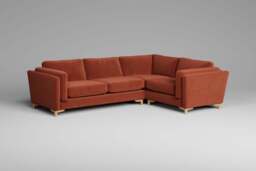 Fusion - Small Corner Sofa, Luxe Woven Velvet / Paprika - thumbnail 2
