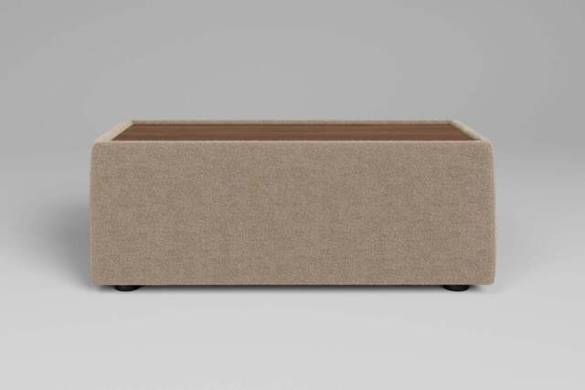 Utopia - Side Table - Rearrangeable Modular Sofa, Walnut / Plush Chenille / Cashmere - image 1