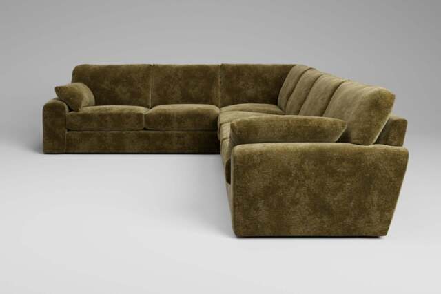 7th Heaven Maxi - Extra Large Corner Sofa, Soft Woven Chenille / Olive - image 1