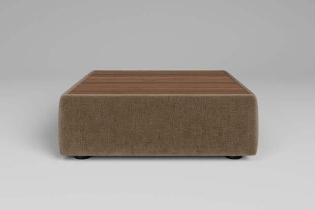 Aura - Coffee Table - Rearrangeable Modular Sofa, Walnut / Luxe Woven Velvet / Mocha - image 1