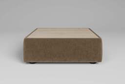 Aura - Coffee Table - Rearrangeable Modular Sofa, Walnut / Luxe Woven Velvet / Mocha - thumbnail 2