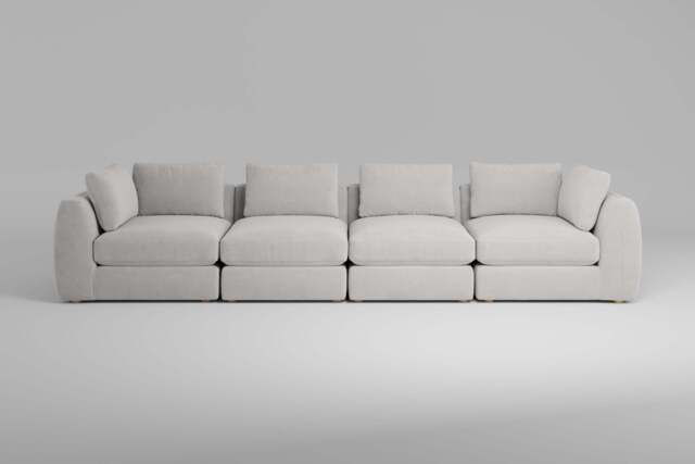 Zen - 4 Piece - Rearrangeable Modular Sofa, Brushed Wool Feel / Whisper / Standard Back Cushions - image 1