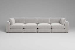 Zen - 4 Piece - Rearrangeable Modular Sofa, Brushed Wool Feel / Whisper / Standard Back Cushions - thumbnail 4