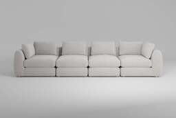 Zen - 4 Piece - Rearrangeable Modular Sofa, Brushed Wool Feel / Whisper / Standard Back Cushions - thumbnail 1