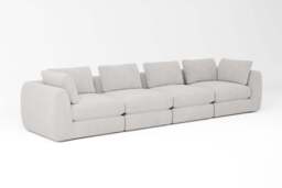 Zen - 4 Piece - Rearrangeable Modular Sofa, Brushed Wool Feel / Whisper / Standard Back Cushions - thumbnail 2