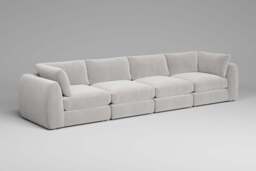 Zen - 4 Piece - Rearrangeable Modular Sofa, Brushed Wool Feel / Whisper / Standard Back Cushions - thumbnail 5