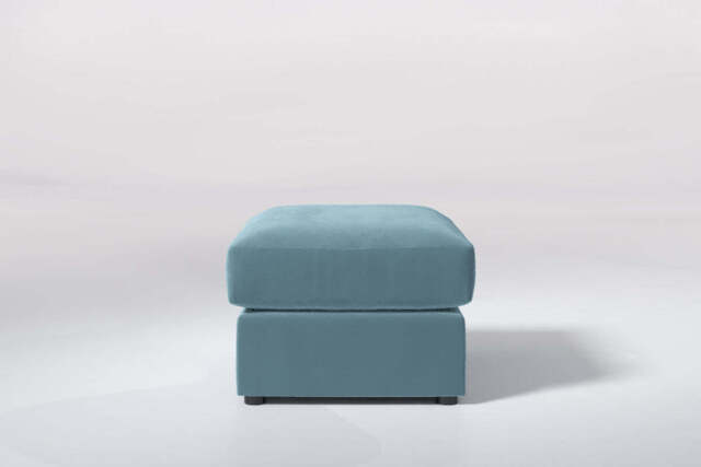 Tranquil - Small Storage Stool, Soft Touch Velvet / Sea Green
