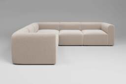 Aura - 5 Piece Corner - Rearrangeable Modular Sofa, Basket Weave / Sand - thumbnail 2