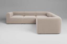 Aura - 5 Piece Corner - Rearrangeable Modular Sofa, Basket Weave / Sand