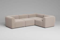 Aura - 4 Piece - Rearrangeable Modular Sofa, Basket Weave / Sand - thumbnail 3