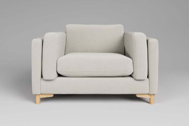 Fusion - Large Chair, Luxe Woven Velvet / Snow - image 1