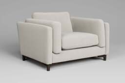 Fusion - Large Chair, Luxe Woven Velvet / Snow - thumbnail 4