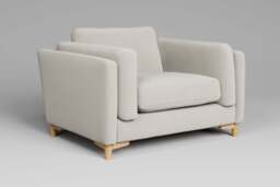Fusion - Large Chair, Luxe Woven Velvet / Snow - thumbnail 2