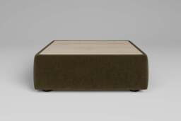 Utopia - Coffee Table - Rearrangeable Modular Sofa, Oak / Luxe Woven Velvet / Forest Green