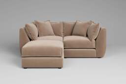 Utopia - 2 Piece with Footstool - Rearrangeable Modular Sofa, Boucle / Mink / Tailored Trim - thumbnail 6