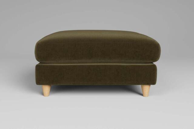 Cloud Nine - Footstool (Large), Luxe Woven Velvet / Forest Green