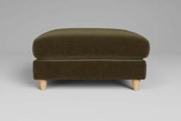 Cloud Nine - Footstool (Large), Luxe Woven Velvet / Forest Green