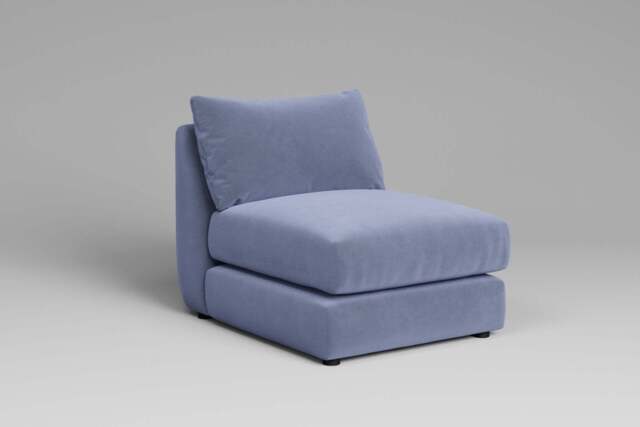 Utopia - Armless - Rearrangeable Modular Sofa, Brushed Wool Feel / Denim / Tailored Trim - image 1