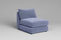 Utopia - Armless - Rearrangeable Modular Sofa, Brushed Wool Feel / Denim / Tailored Trim