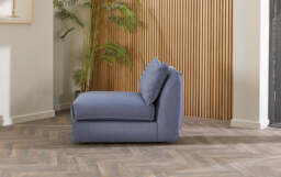 Utopia - Armless - Rearrangeable Modular Sofa, Brushed Wool Feel / Denim / Tailored Trim - thumbnail 2