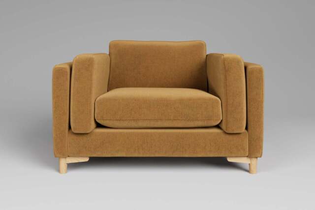 Fusion - Large Chair, Luxe Woven Velvet / Old Gold