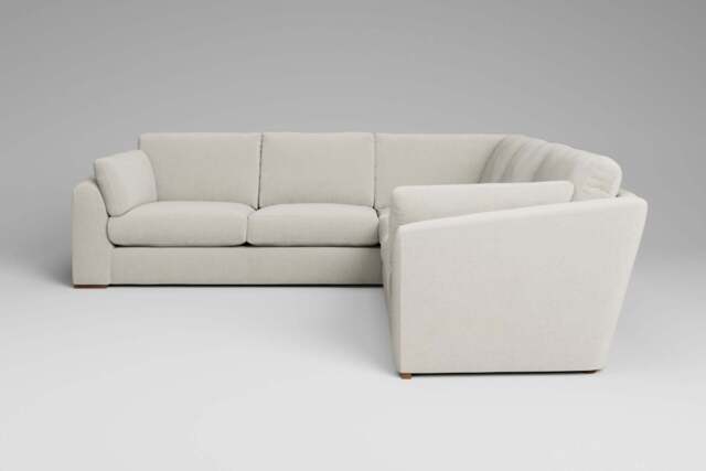 Muse - Large Corner Sofa, Luxe Woven Velvet / Snow - image 1