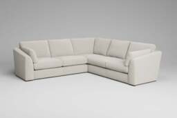 Muse - Large Corner Sofa, Luxe Woven Velvet / Snow - thumbnail 3