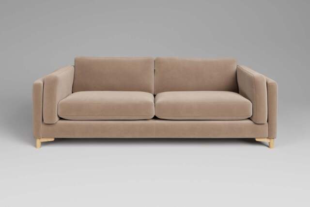 Fusion - 4 Seater Sofa, Soft Touch Velvet / Soft Mink