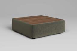 Utopia - Coffee Table - Rearrangeable Modular Sofa, Walnut / Luxe Woven Velvet / Pine - thumbnail 3
