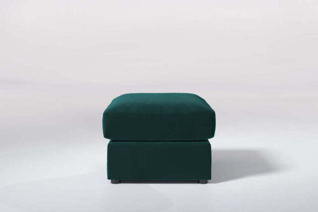 Fusion - Small Storage Stool, Soft Touch Velvet / Bottle Green