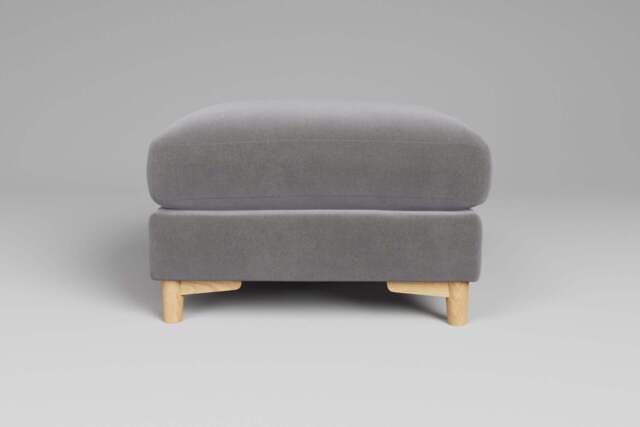 Fusion - Footstool (Medium), Brushed Wool Feel / Pewter - image 1