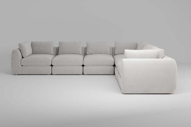 Zen - 6 Piece Corner - Rearrangeable Modular Sofa, Brushed Wool Feel / Whisper / Standard Back Cushions - image 1