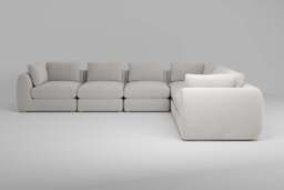 Zen - 6 Piece Corner - Rearrangeable Modular Sofa, Brushed Wool Feel / Whisper / Standard Back Cushions - thumbnail 1