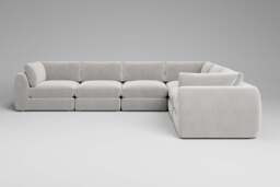Zen - 6 Piece Corner - Rearrangeable Modular Sofa, Brushed Wool Feel / Whisper / Standard Back Cushions - thumbnail 4