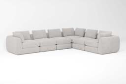 Zen - 6 Piece Corner - Rearrangeable Modular Sofa, Brushed Wool Feel / Whisper / Standard Back Cushions - thumbnail 2