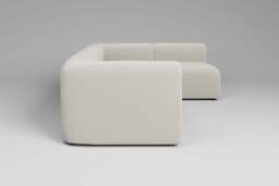 Aura - 4 Piece Open End - Rearrangeable Modular Sofa, Luxe Woven Velvet / Snow - thumbnail 2